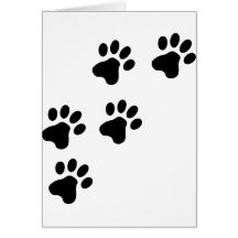 black cute dog paws doggy card