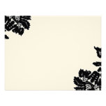 Black Damask Flower Wedding RSVP Custom Announcements