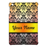 Black damask & orange pattern