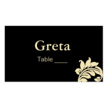 Black Damask Table Place Card Holders Business Card