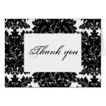 Black Damask Thank You Card
