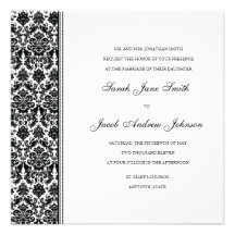 Black Damask Wedding Invitation- Customise it!