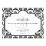 Black Damask Wedding Invitations Monogram M invitations