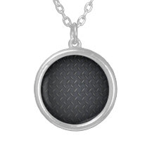 Black Diamond Plate Metal Pendant