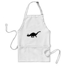 black dinosaur icon aprons
