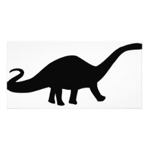 black dinosaur icon custom photo card