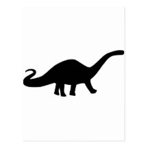 black dinosaur icon post card