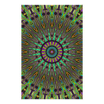 Black Dotted Burst Green Personalized Stationery