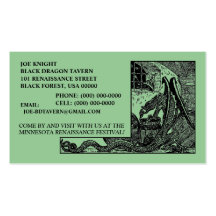 BLACK DRAGON IN DUNGEON CONTACT/BUSINESS CARDS!