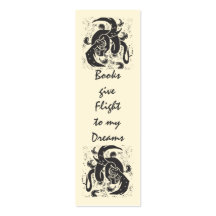 Black Dragon Mini Book Mark Business Card Templates