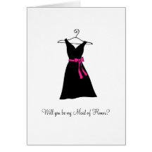Black Dress, Will you be my Maid of Honour? Card