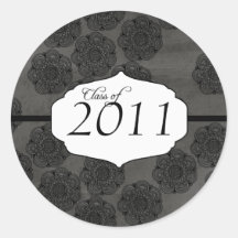 Black elegant pattern graduation class of sticker