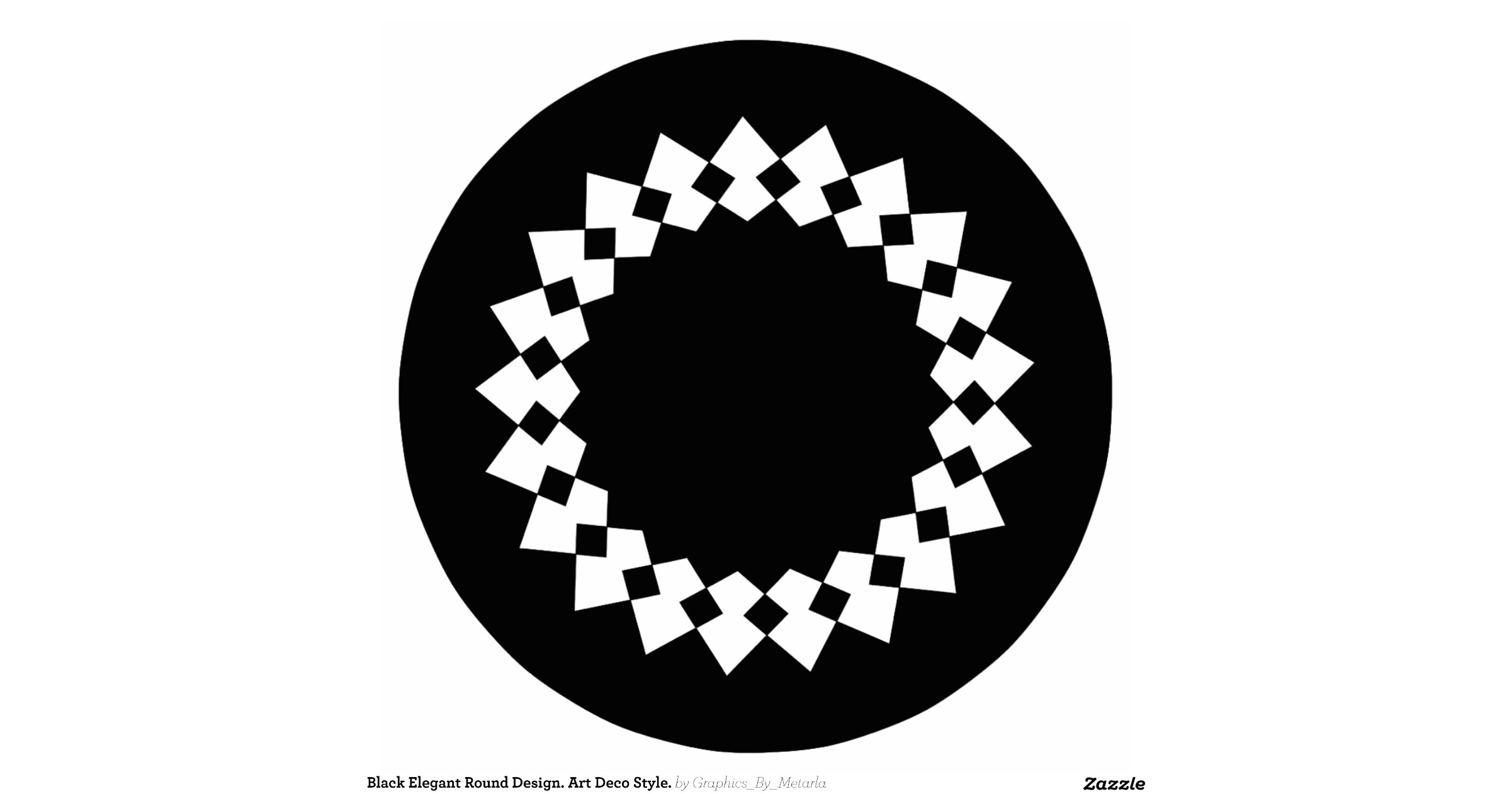 Black Elegant Round Design. Art Deco Style. Zazzle