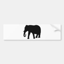 black elephant icon bumper sticker