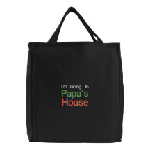 Black Embroidered Going To Papas House Bag
