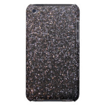 Black faux glitter graphic barely there iPod cases