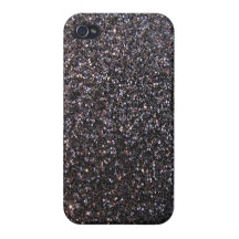 Black faux glitter graphic iPhone 4 cases