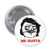 Black Female Me Gusta Comic Rage Face Meme Pinback Buttons
