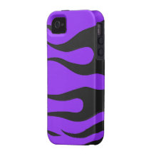 Black Flames Purple iPhone 4 Case-Mate Tough