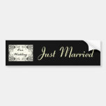 Black Floral Wedding Invitation Set Bumper Stickers