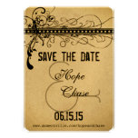 Black Funky Elegant Swirls Wedding Save the Date Invites