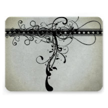 Black Funky Textured Swirls Wedding Response Cards Personalised Announcements