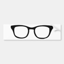 black glasses icon bumper stickers
