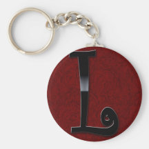 Black Gloss Monogram - L Key Chains