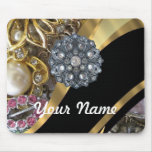 Black & gold bling mouse pads