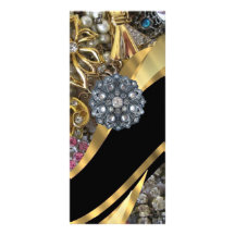 Black & gold bling rack card design
