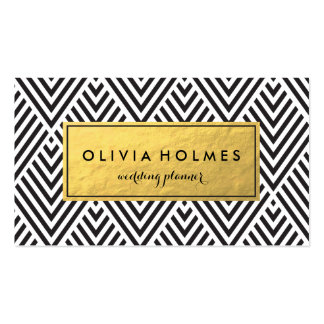 Black & Gold Chevron Pattern Business Card