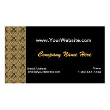Black Gold Damask Profile Card Business Card Templates