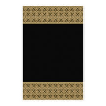 Black Gold Double Damask Stationery