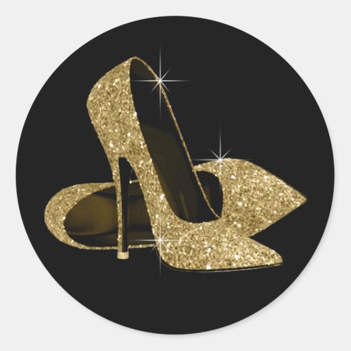 Black and Gold High Heel Shoe Stickers | Zazzle