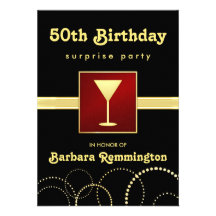 Black & Gold - Surprise 50th Birthday Party Invite