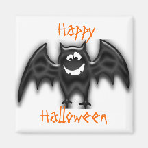 Black Goofy Bat, Happy, Halloween magnet