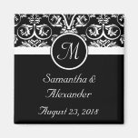 Black Grand Insignia Monogram Favour /Save the Dat Refrigerator Magnets
