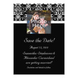 Black Grand Insignia Monogram Photo Save the Date Personalized Announcements