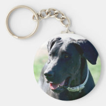 Black Great  Dane Key Chains