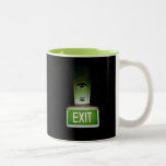 BLACK GREEN EXIT SIGN DARK MYSTERIOUS TUNNEL WARNI MUG
