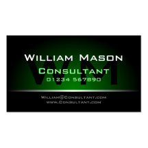 Black Green Monogram Professional - Business Card