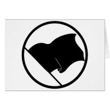 Black Green Purple Flag Plain No Symbol Blank Greeting Card