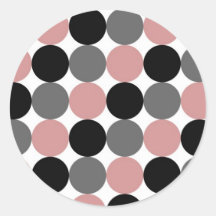 Black Grey and Pink Dots Stickers