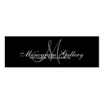 Black Grey Monogram Customisable Business Card