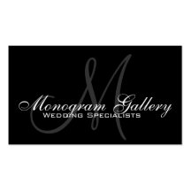Black Grey Monogram Customisable Business Card