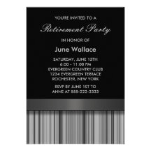 Black Grey Stripes Retirement Personalised Announcements