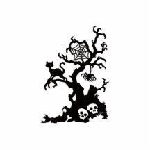 Black Halloween Spooky Tree Photo Cutouts