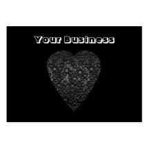 Black Heart. Patterned Heart Design. Business Cards