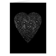 Black Heart. Patterned Heart Design. Cards