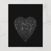 Black Heart. Patterned Heart Design. Flyer Design